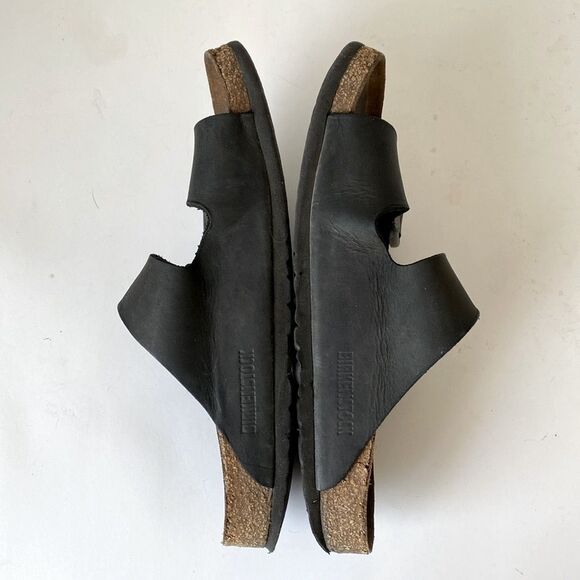 Birkenstock Black Leather Sandals Comfortable Durable US 8 - 8.5 Casual Travel - Picture 5 of 16